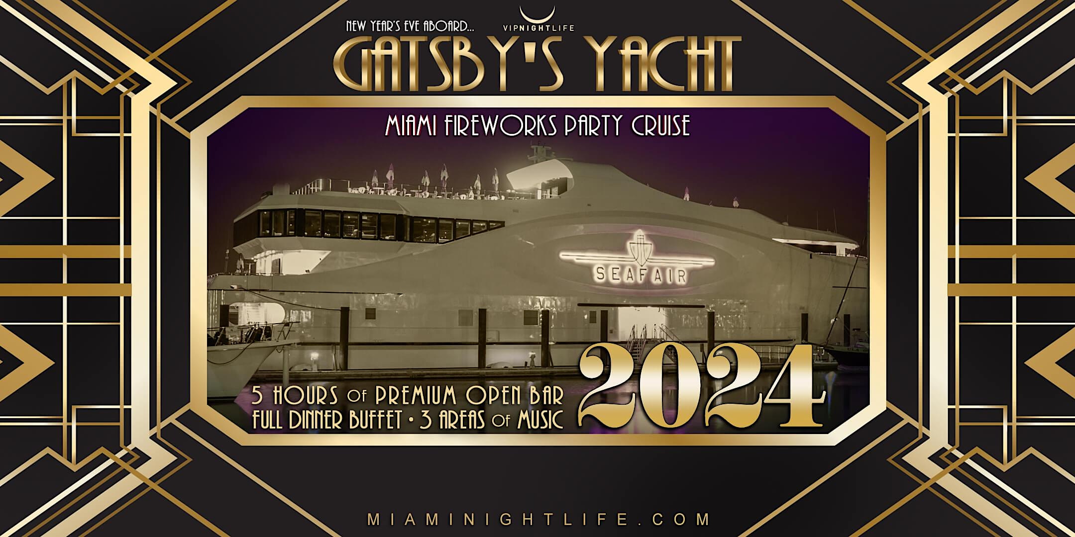 New Year’s Eve 2024 Miami Fireworks Party Cruise Seafair Mega Yacht